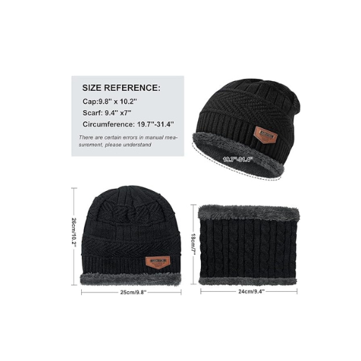 Woolen cap with neck set