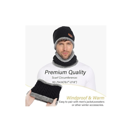 Woolen cap with neck set