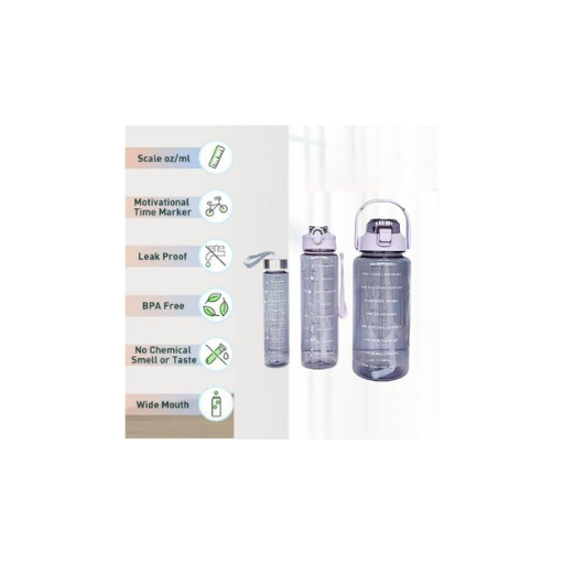 3-in-1 Transparent Water Bottle