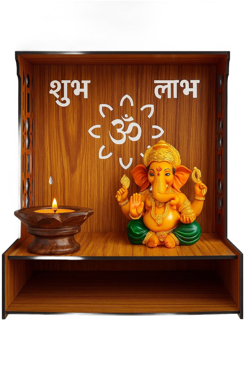 Gifts & Crafts Crafts Wood Crafts, Wooden Boxes, & Wall Signs Mangal Beautiful Wooden Pooja Stand for Home Pooja Mandir for Home Temple for Home and Office Puja Mandir with LED Light