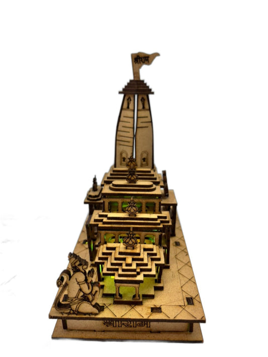 B Boxes Polished 5 Inch Wood Crafts Ram Mandir