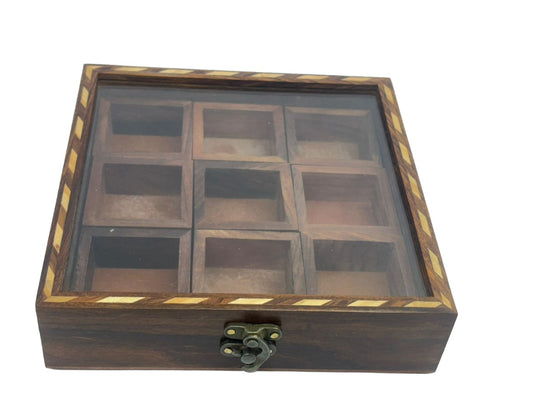 Wooden Mystique Spice Set Wooden, Glass