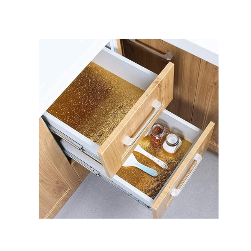 Golden Oil Proof Kitchen Adhesive Wallpaper