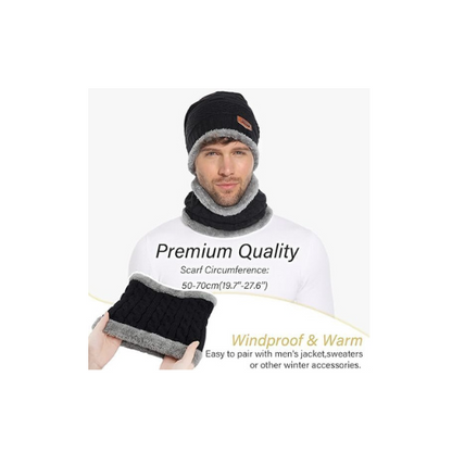 Woolen cap with neck set