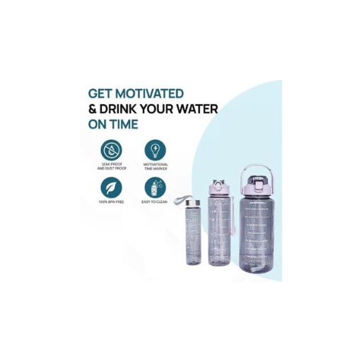 3-in-1 Transparent Water Bottle