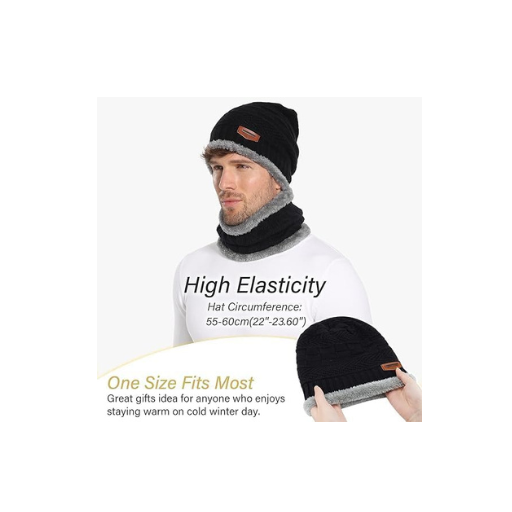 Woolen cap with neck set