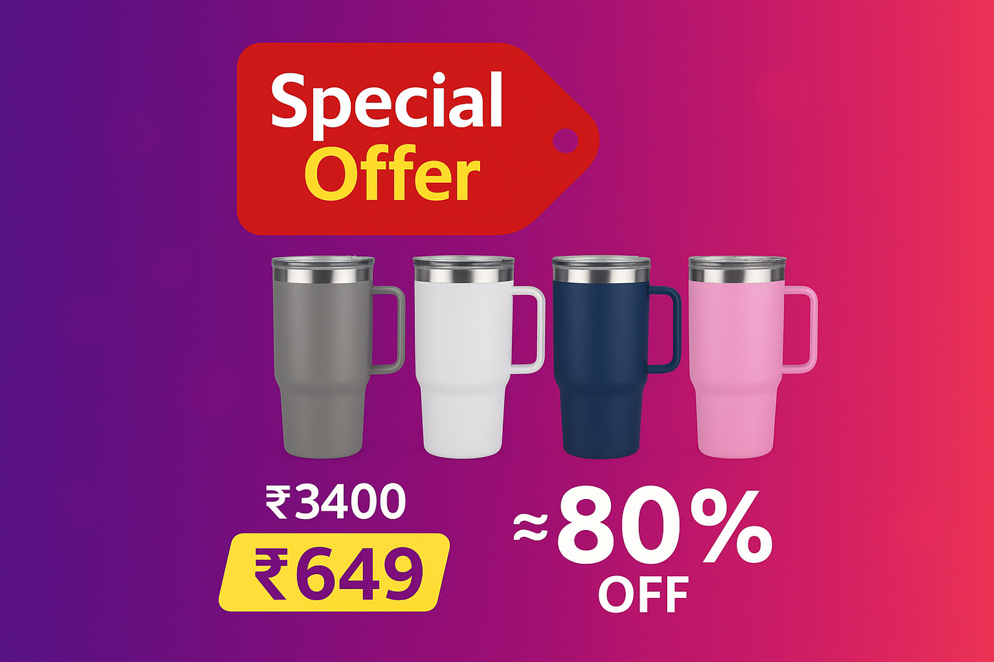 Insulated Stainless Steel Tumbler with Handle