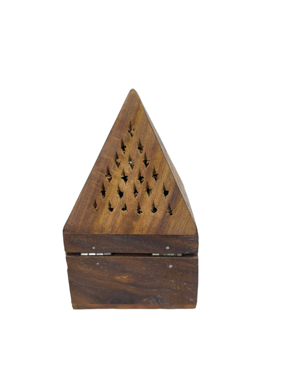 WOOD ART STORE Wooden Pyramid Shape Incense Box Hoder Stand | Wooden Agarbatti Stand with ash Catcher for Home Office | Incense Sticks Holder (with Drawer)