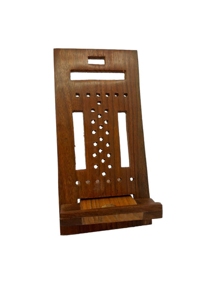Adjustable Wooden Mobile Stand Natural Handcrafted Smartphone Desk Holder for Office Home for All Phones Mobile Phone Holders