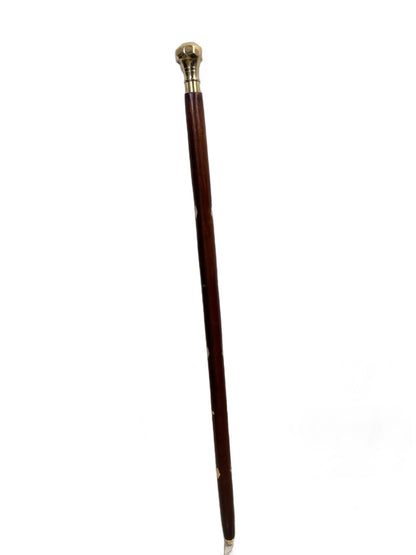 Wooden Brown Walking Stick Sheesham Wood with Brass Work Morning Walk Stick from india manufacturer