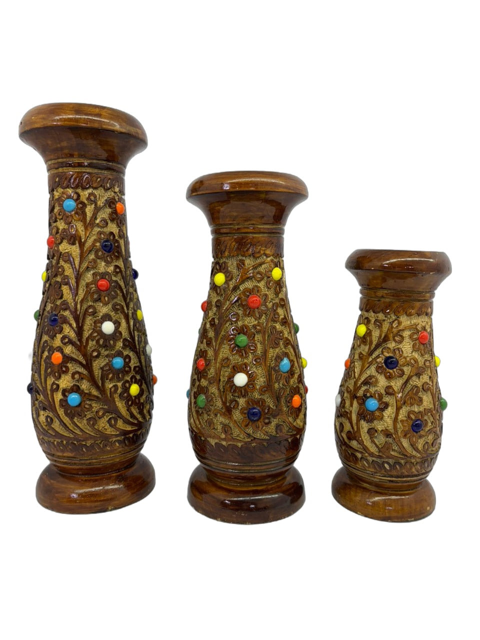 Handmade Round Wood Flower Pot Decor Sets with Rolling Pins & Pastry Boards for Home Styling Wood Style Packing Standard