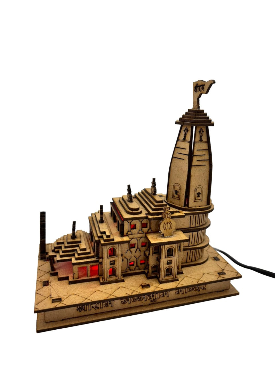 B Boxes Polished 5 Inch Wood Crafts Ram Mandir