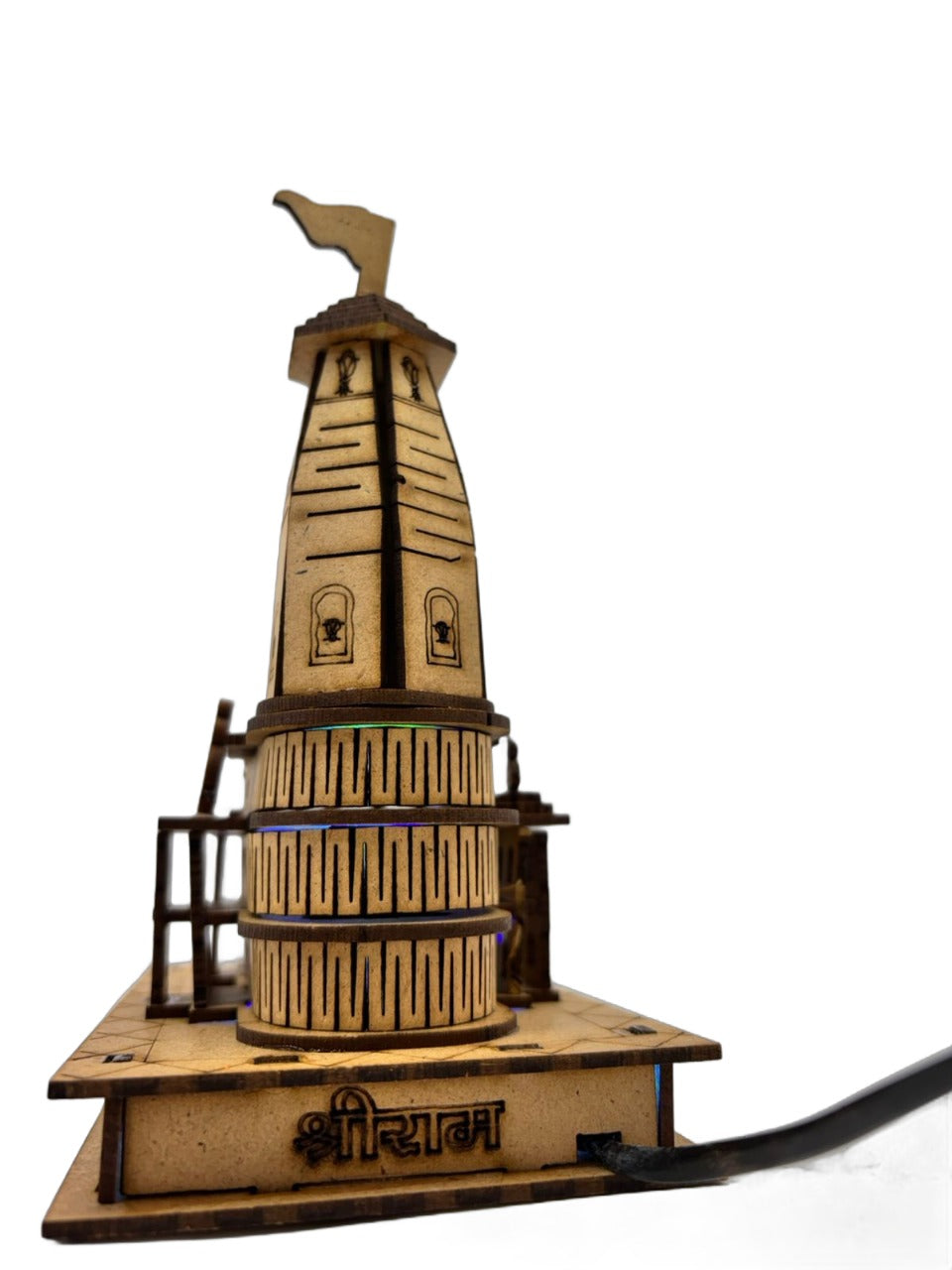 B Boxes Polished 5 Inch Wood Crafts Ram Mandir