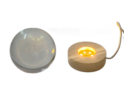 Light up Crystal Laser Milky Way Ball with Wood Led Light Base MH-Q0242